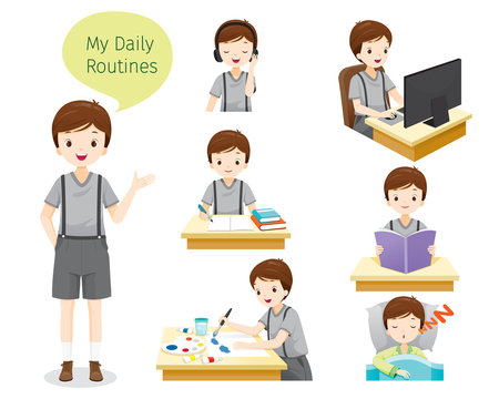 The Daily Routines Of Boy, People, Activities, Habit, Lifestyle, Leisure, Hobby, Avocation