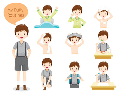 The Daily Routines Of Boy, People, Activities, Habit, Lifestyle, Leisure, Hobby, Avocation