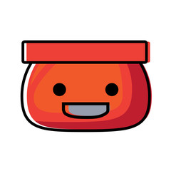 Cartoon robot icon over white background, colorful design. vector illustration