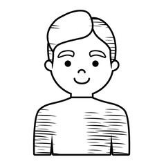 sketch of cartoon man icon over white background, vector illustration