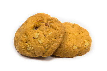 Cookies made from alginate Tierra placed large stacked pieces. Put on white background