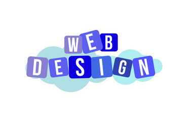 WEB DESIGN Colorful Vector Letter Alphabet Illustration Square Layout 