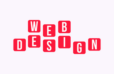 WEB DESIGN Colorful Vector Letter Alphabet Illustration Square Layout 