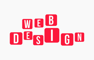 WEB DESIGN Colorful Vector Letter Alphabet Illustration Square Layout 