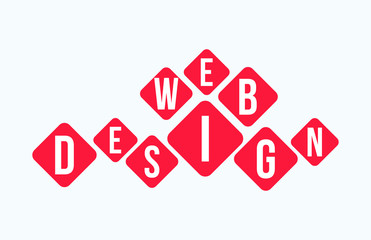 WEB DESIGN Colorful Vector Letter Alphabet Illustration Square Layout 