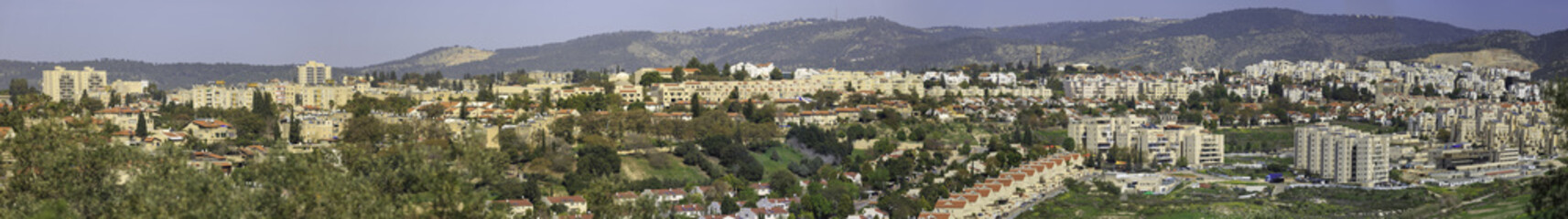 Fototapeta na wymiar Wery wide panorama of Beit Shemesh