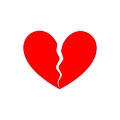 Broken heart. End of love. Symbol of parting