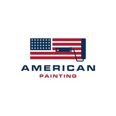 american painting brush roll logo