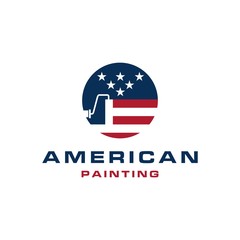 american painting brush roll logo