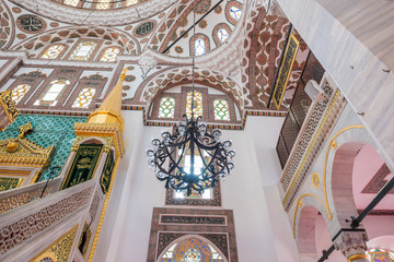 Interior view of Valide-i Cedid Mosque in Istanbul