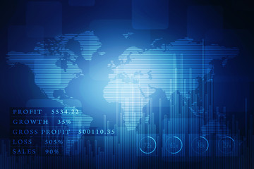 2d rendering Stock market online business concept. business Graph 