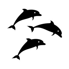 dolphin icon vector silhouette