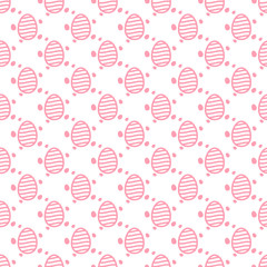 Pink pattern with Easter eggs. vector on white background