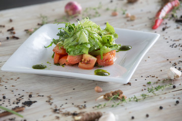 Summer Salad with ruccola and tomatoes