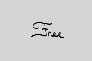 Free written in black