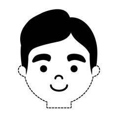 cartoon man face icon over white background, vector illustration