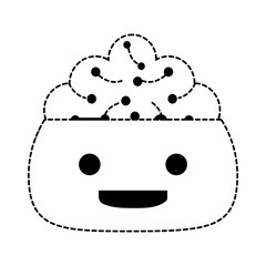 Cartoon robot showing the brain over white background, vector illustration