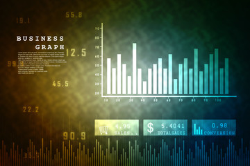 2d rendering Stock market online business concept. business Graph 