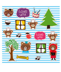 stock vector set of cute