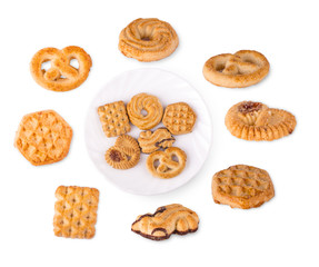 Sugar Cookie With Sprinkles Isolated On White.