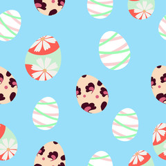 Cute Easter eggs seamless pattern background. Vector illustration EPS10.