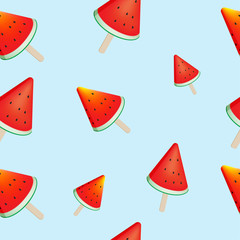 Cute watermelon seamless pattern background. Vector illustration EPS10.