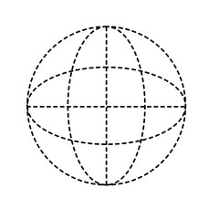 global sphere icon over white background, vector illustration