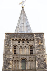 12th century Romanian style Church of St Mary the Virgin,  tower, Dover, United Kingdom