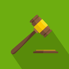 Auction gavel icon. Flat illustration of auction gavel vector icon for web