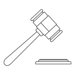Auction gavel icon. Outline illustration of auction gavel vector icon for web