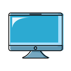 computer monitor icon over white background, colorful design.  vector illustration