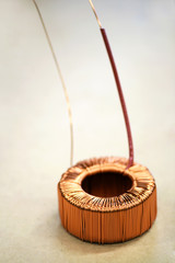 Part of electric transformer in close up