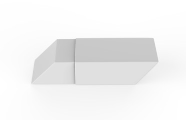 White eraser on isolated white background, 3d illustration