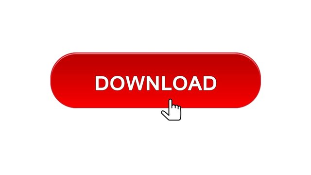Download web interface button clicked with mouse cursor, red color design