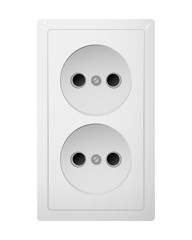 Dual electrical socket Type C. Power plug vector illustration. Realistic receptacle from South America.