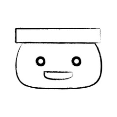 sketch of Cartoon robot icon over white background, vector illustration