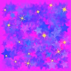 Fototapeta na wymiar Star blurred Pink background set
