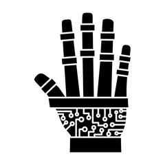robotic hand icon over white background, vector illustration