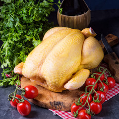 raw and fresh soup chicken