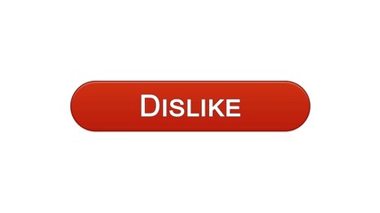 Dislike web interface button wine red color, social network application, online