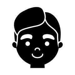 cartoon man face icon over white background, vector illustration