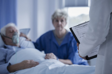 Doctor presenting test results