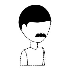 avatar man with mustache icon over white background vector illustration