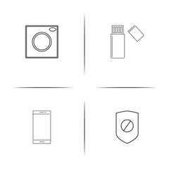 Devices simple linear icon set. Outline icons