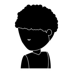 avatar man with afro hairstyle icon over white background vector illustration