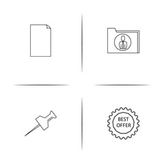 Business simple linear icon set. Outline icons