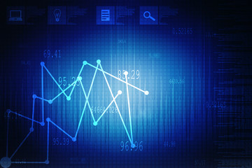 2d rendering Stock market online business concept. business Graph 
