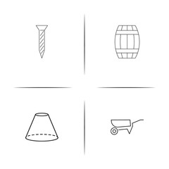 Buildings And Constructions simple linear icon set.Simple outline icons