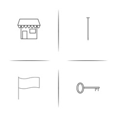 Buildings And Constructions simple linear icon set.Simple outline icons