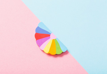 colored paper background with an eraser